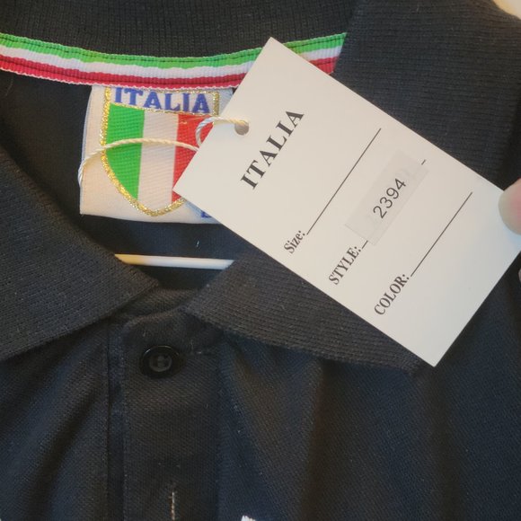 NWT Italia Black Short Sleeved Mens Polo Style Shirt - Picture 5 of 12
